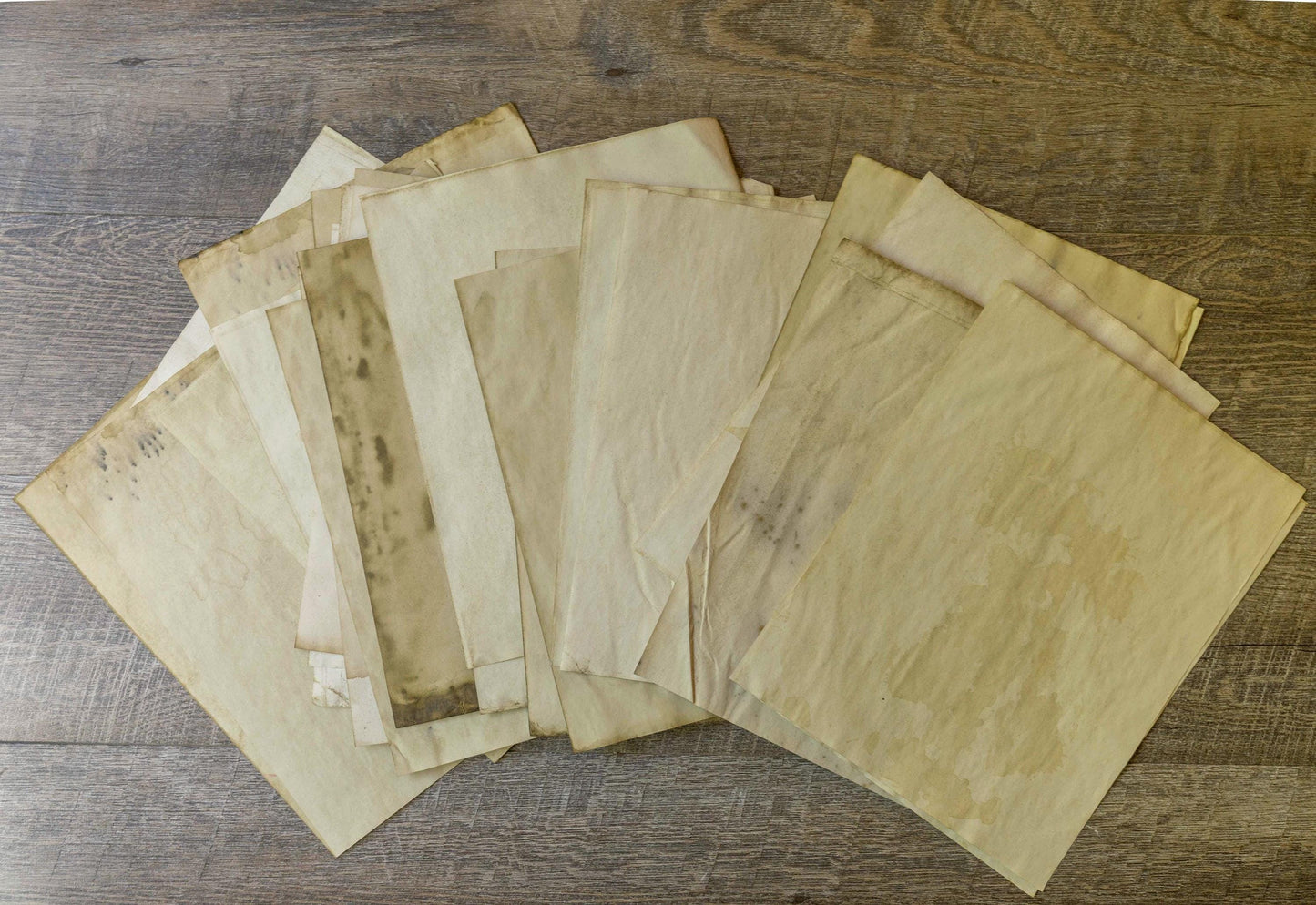 Artisanal Grungy Coffee Dyed Paper Sheets - Grungy Stained Ephemera for Junk Journals and Scrapbooking