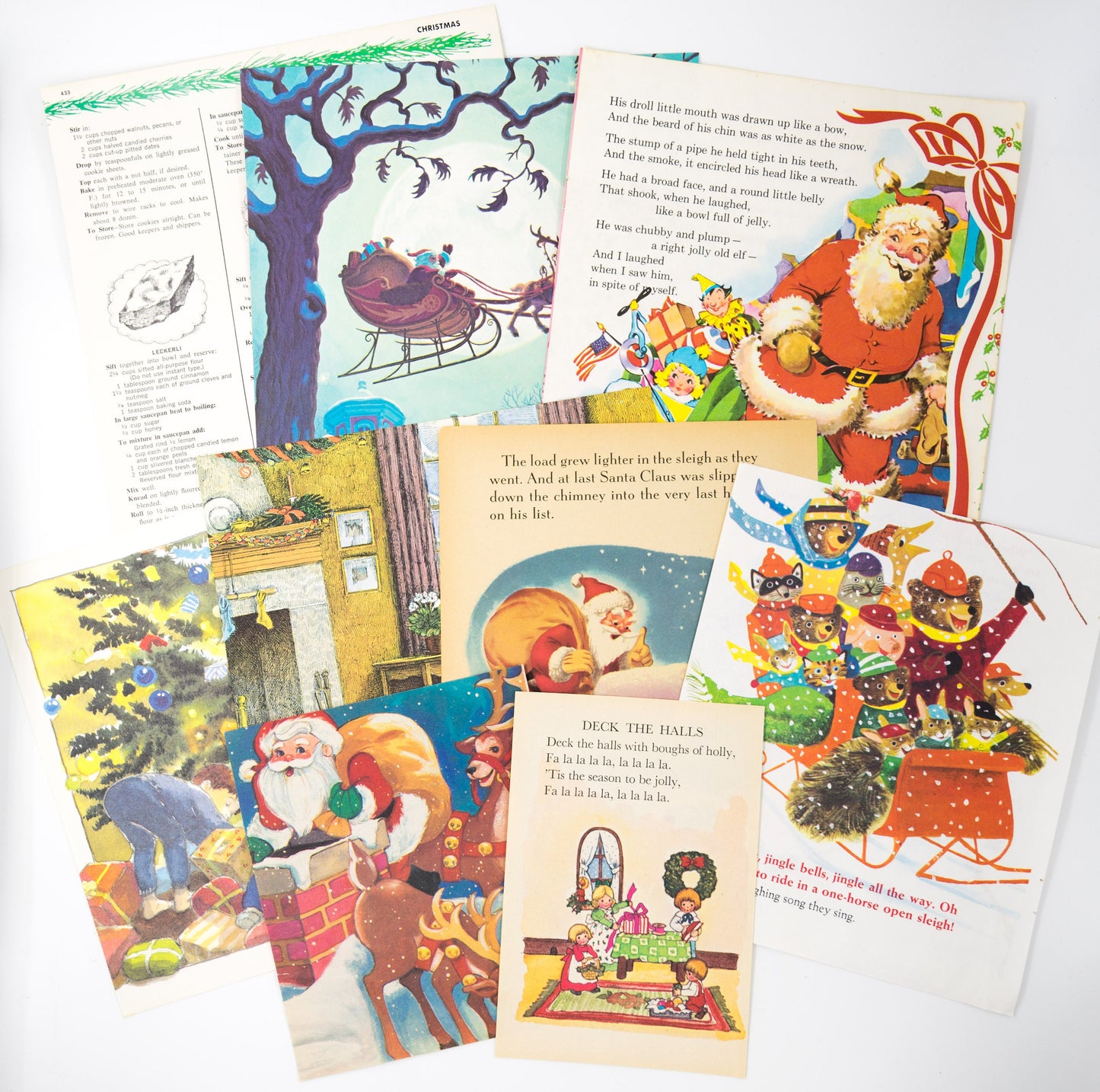 Vintage Christmas Ephemera Pack - 35pc Santa Stamps Book Pages for Junk Journals