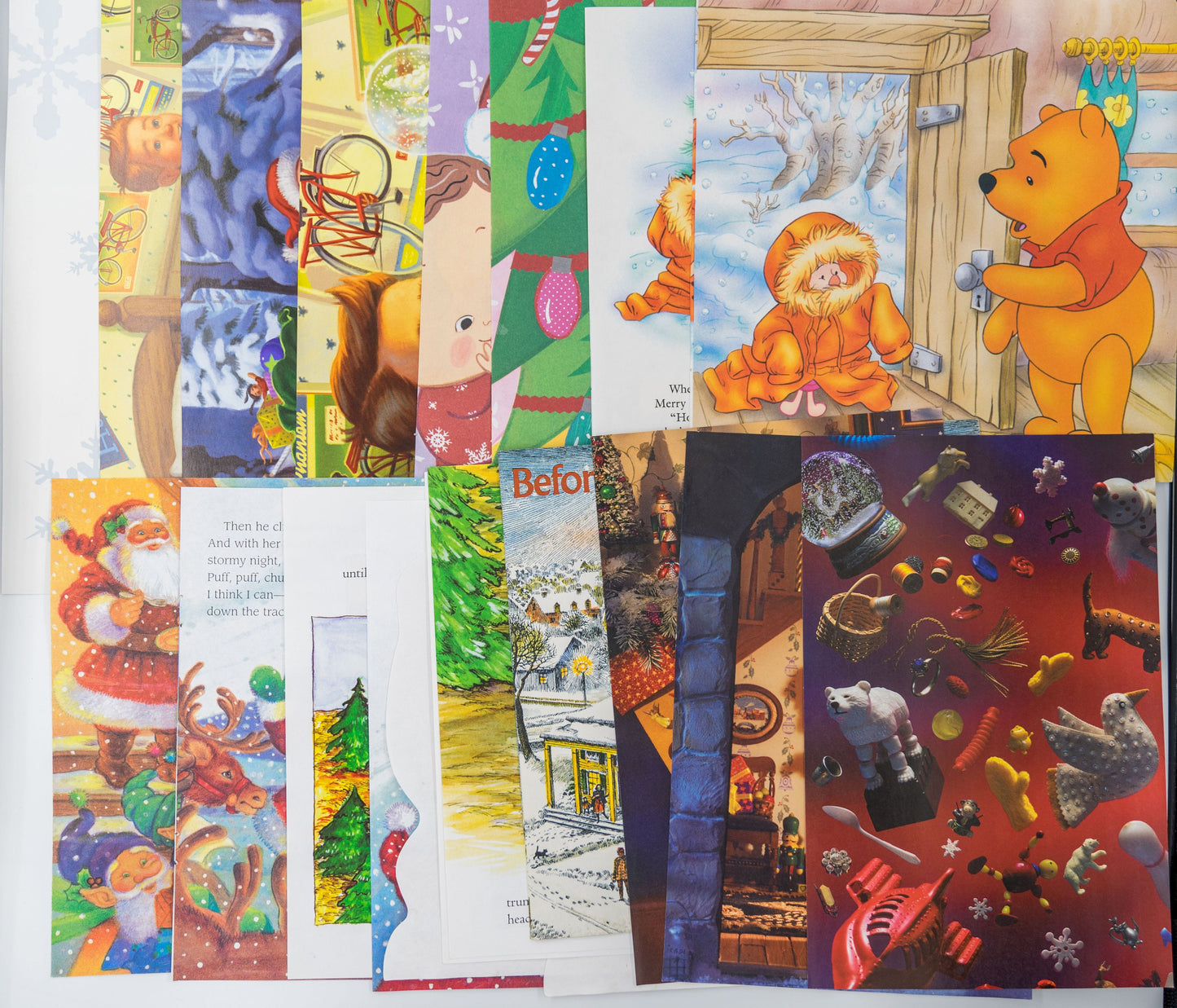 Childrens Christmas Book Pages - 20pc Santa Claus Ephemera for Junk Journals Scrapbooking