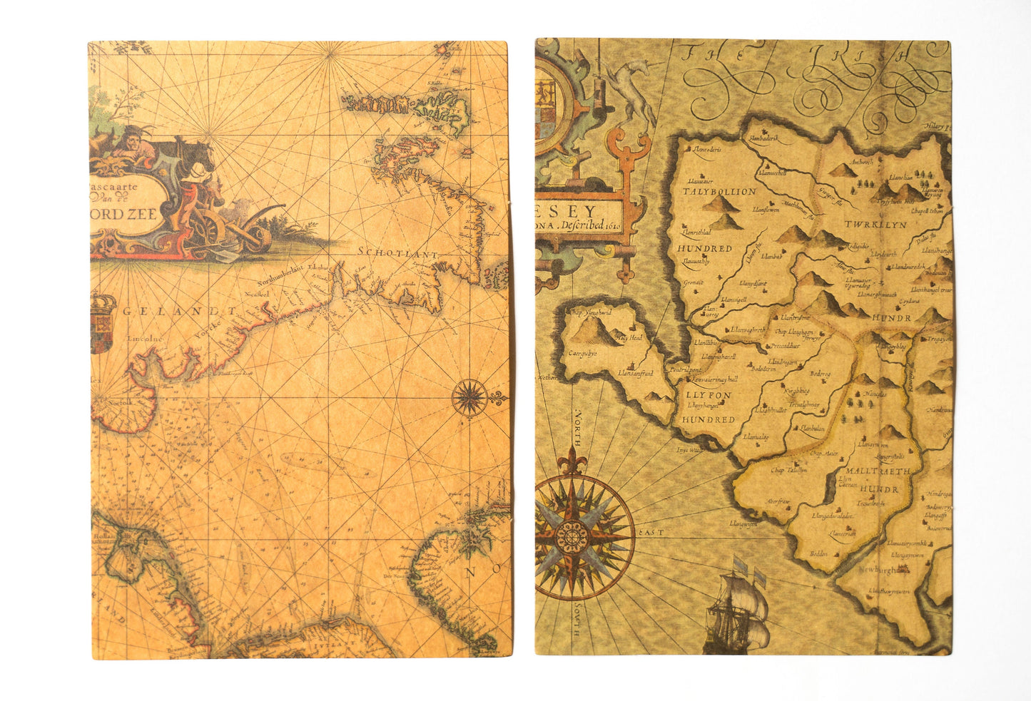 Vintage Halloween Ephemera Pack - 40 pc Travel Map Collage Kit