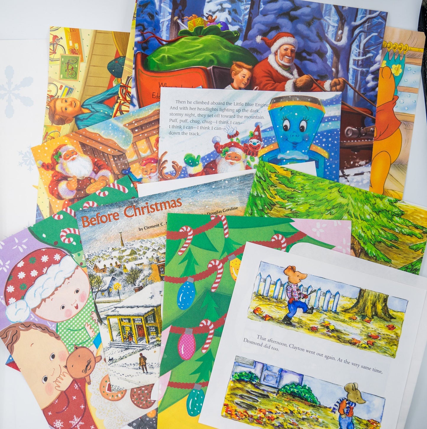 Childrens Christmas Book Pages - 20pc Santa Claus Ephemera for Junk Journals Scrapbooking