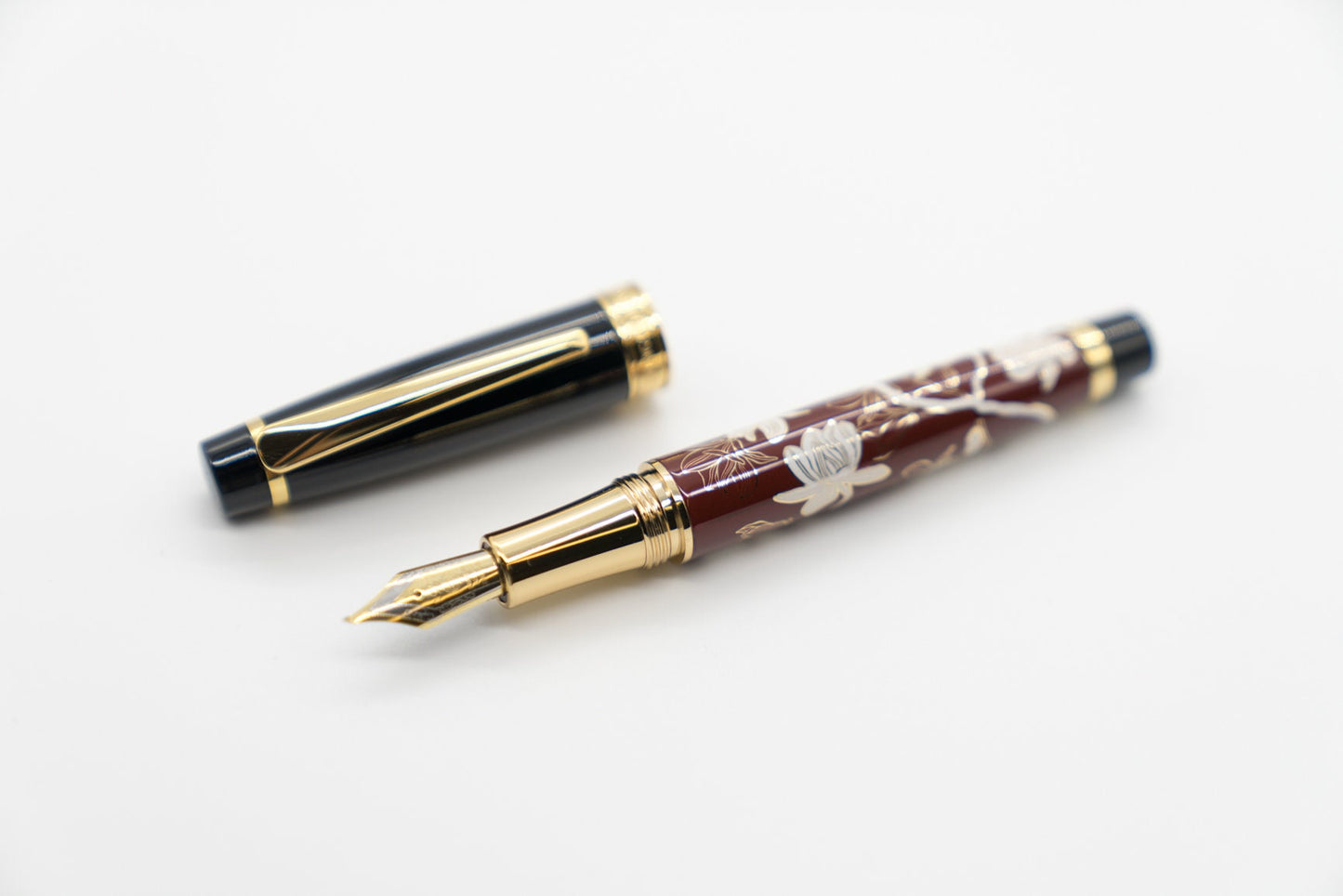 Luxury Floral Fountain Pen - Bent Nib Calligraphy Pen Refillable Gift for Writers