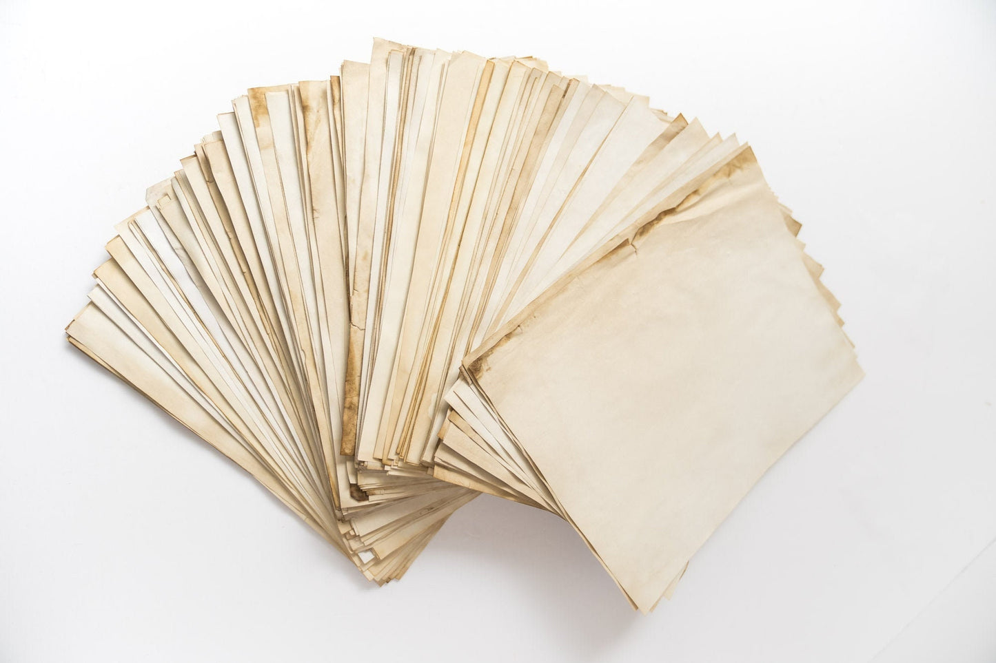 Artisanal Grungy Coffee Dyed Paper Sheets - Grungy Stained Ephemera for Junk Journals and Scrapbooking