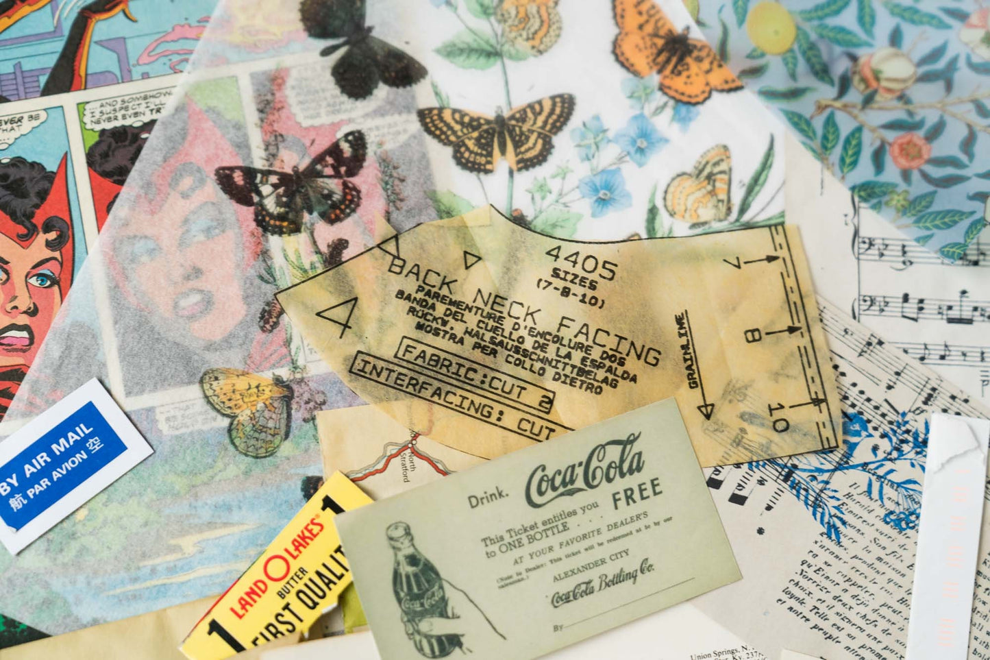 Vintage Ephemera Pack - 50 pc Junk Journal Kit with Old Book Pages and Scrap Paper