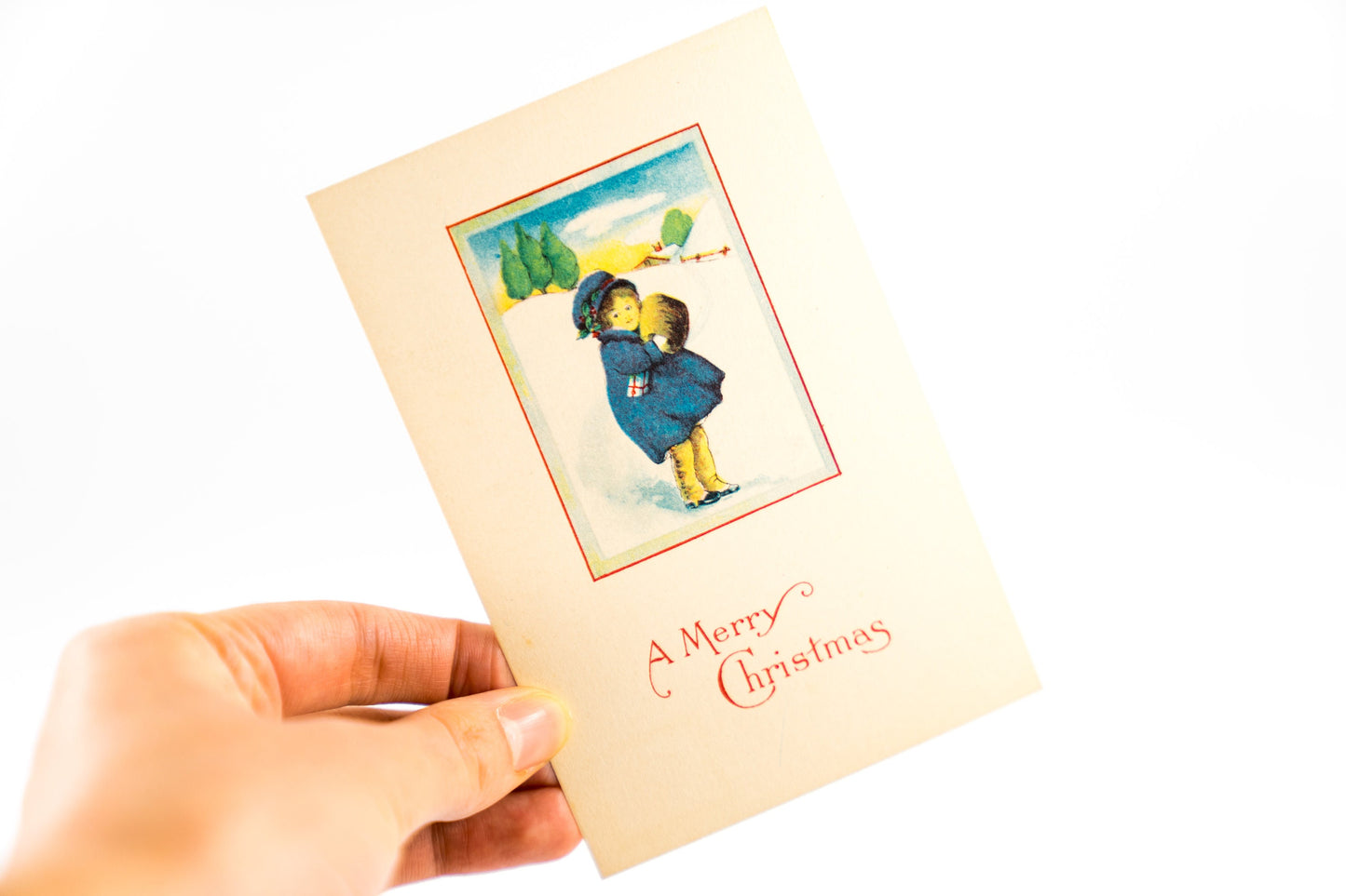Antique Christmas Postcards Set - Vintage Holiday Stationery Set of 3