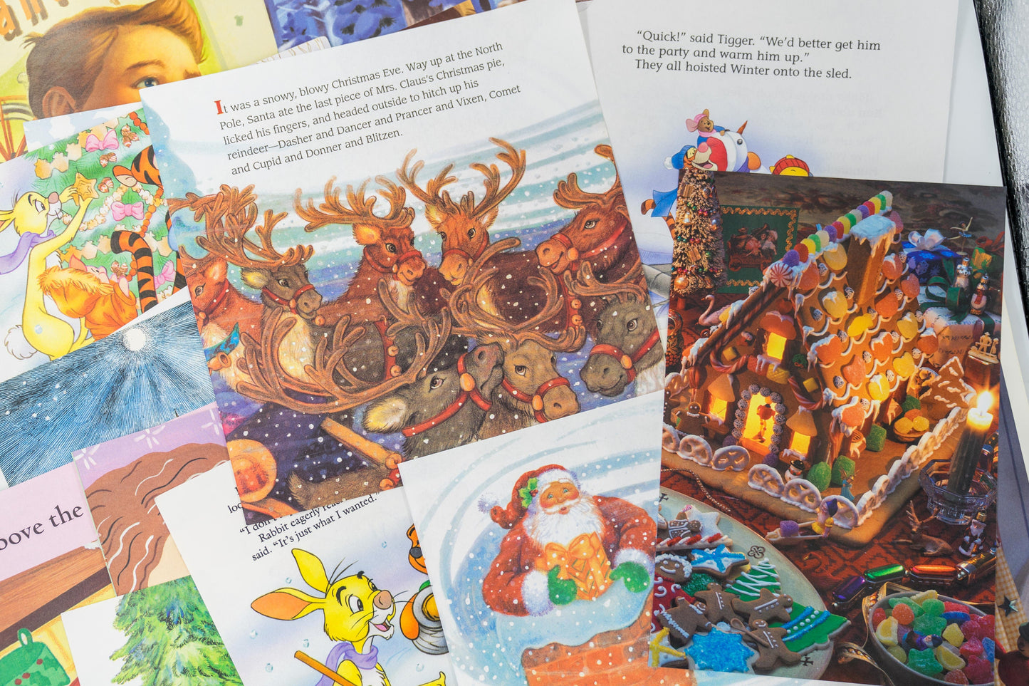Childrens Christmas Book Pages - 20pc Santa Claus Ephemera for Junk Journals Scrapbooking