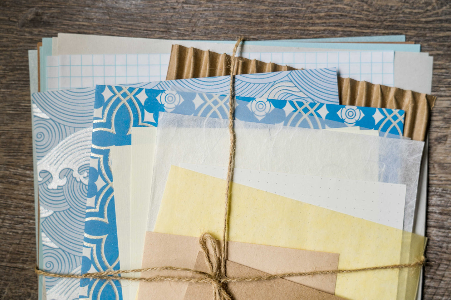 Blue Neutral Scrapbook Paper Pack - DIY Collage Junk Journal Kit Mixed Media Essentials