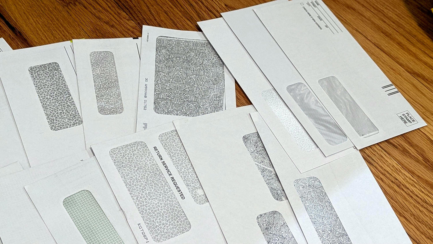 Assorted Security Envelopes - Junk Journaling Mixed Media Crafting