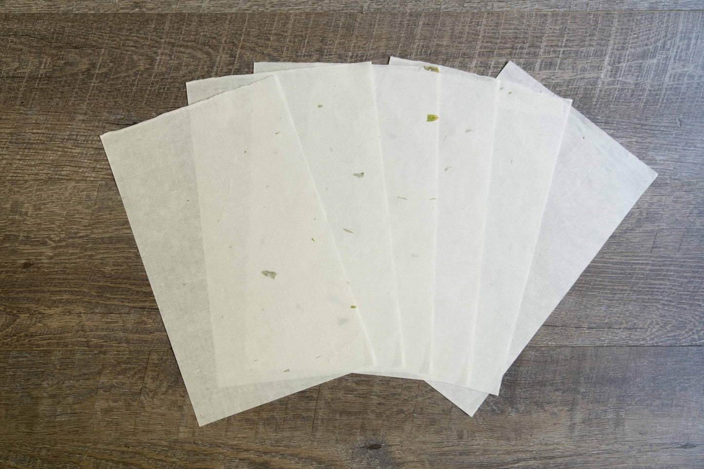 Handmade Flower Paper - Green Leaves Calligraphy Rice Paper 11x67 in Mulberry Lokta Stationery Decorative Decoupage