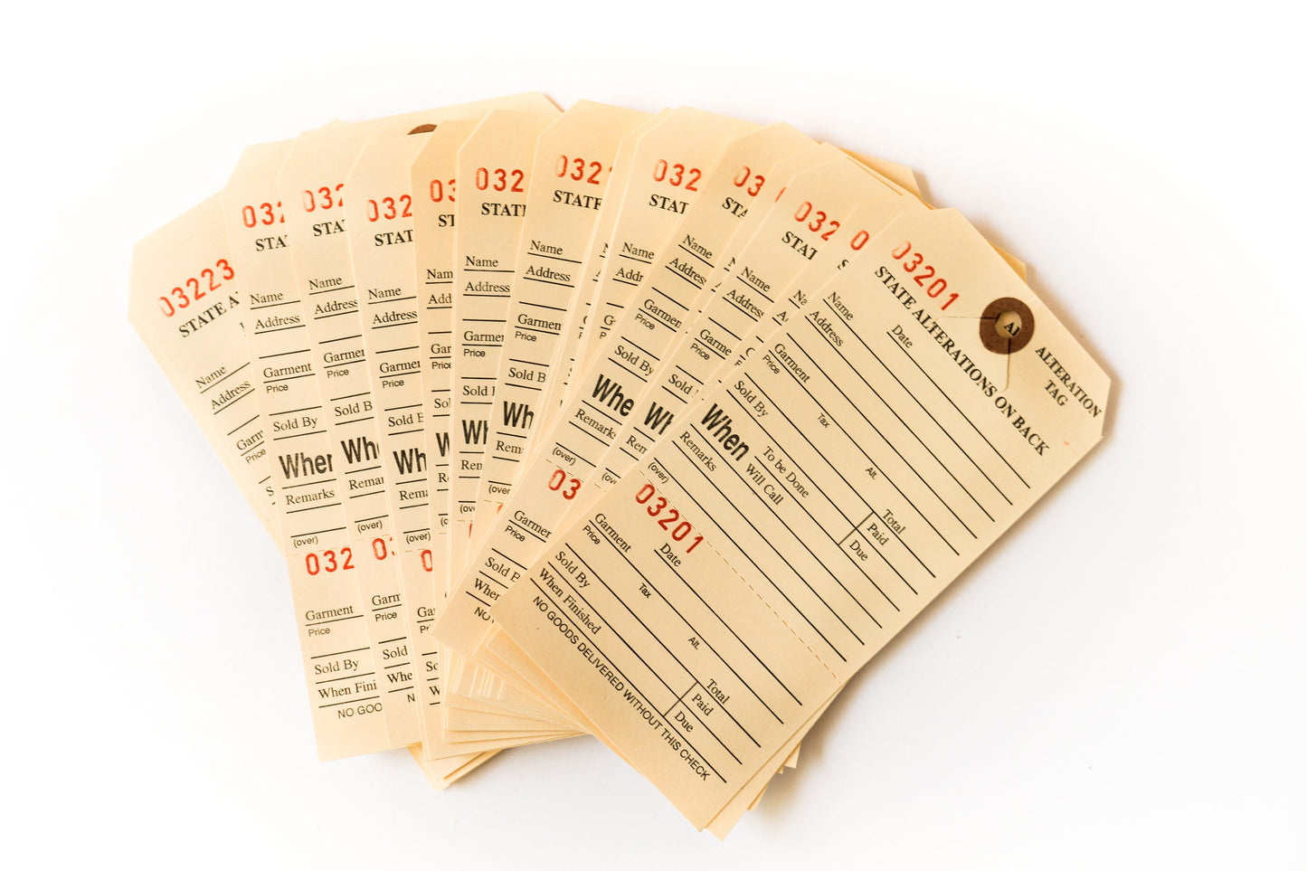 Vintage Manila Alteration Tags - Numbered Paper Ephemera for Junk Journals Mixed Media Crafts