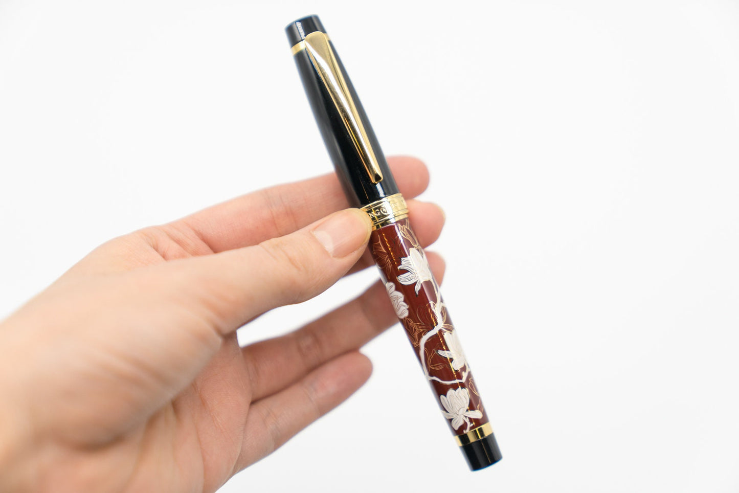 Luxury Floral Fountain Pen - Bent Nib Calligraphy Pen Refillable Gift for Writers
