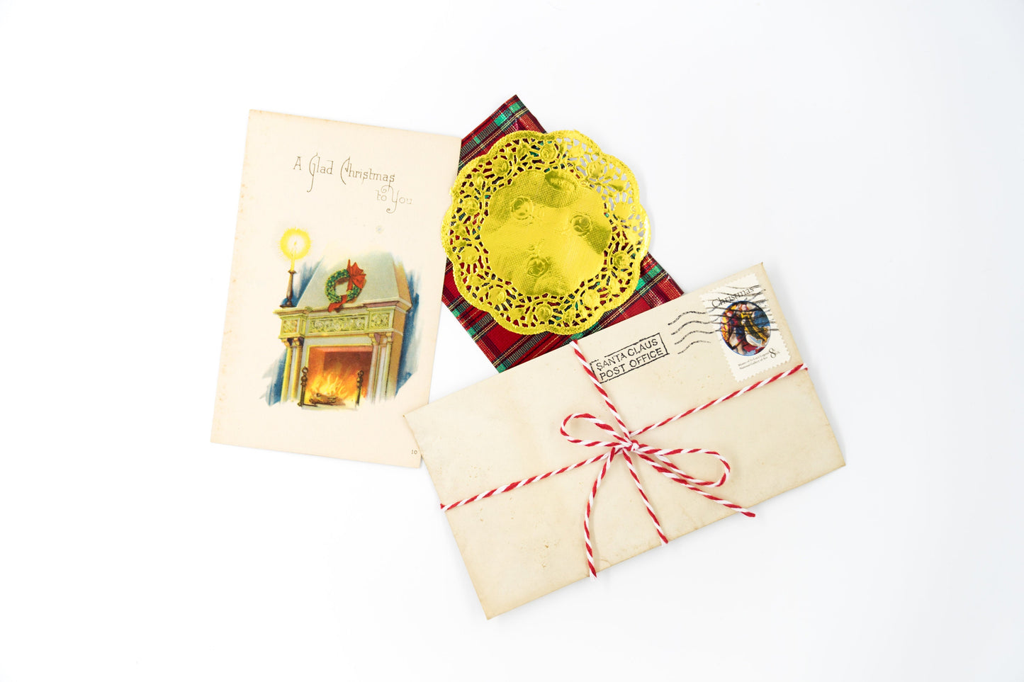 Vintage Christmas Ephemera Pack - 35pc Santa Stamps Book Pages for Junk Journals