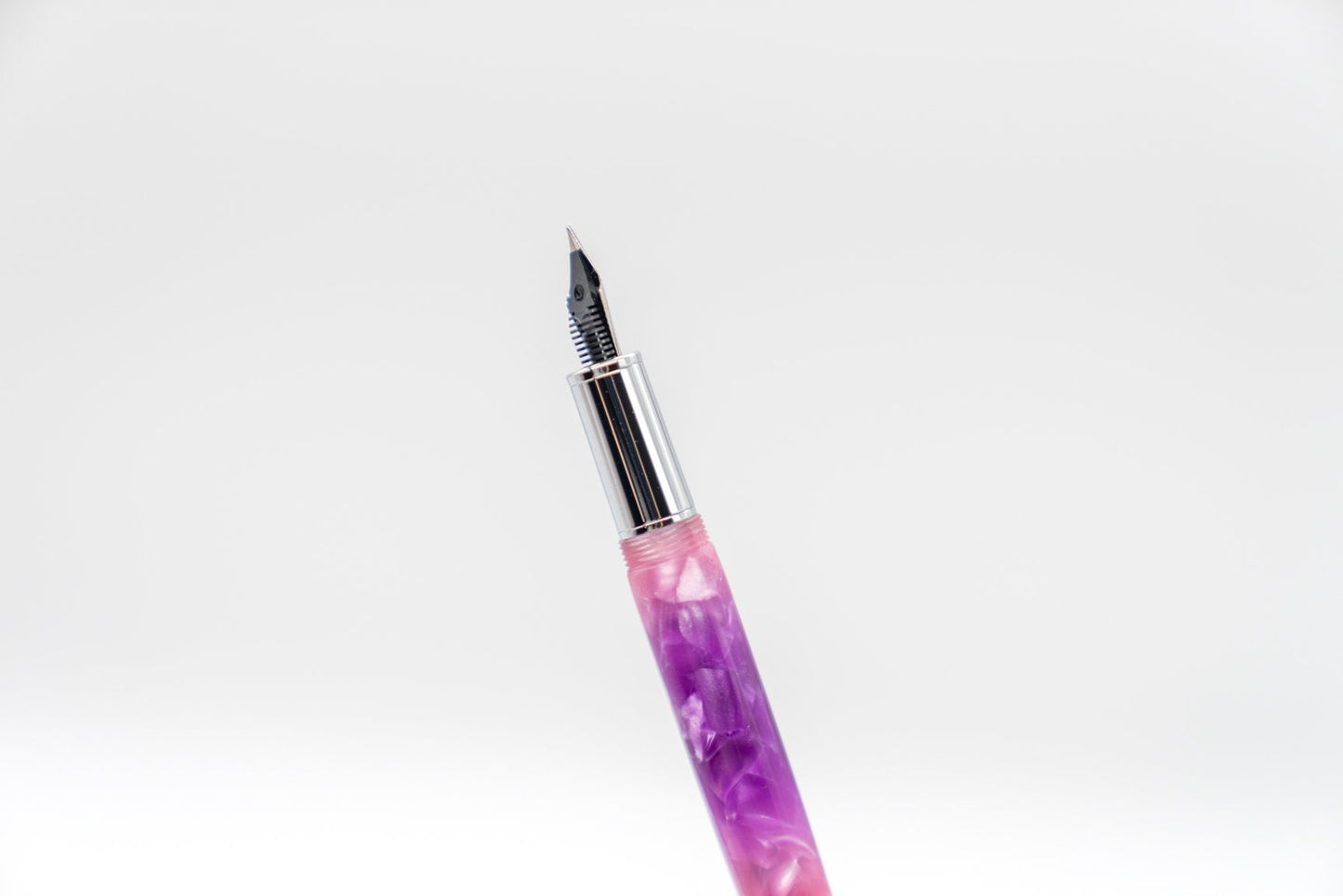 Marble Acrylic Fountain Pen - Cute Pink Purple Calligraphy Design