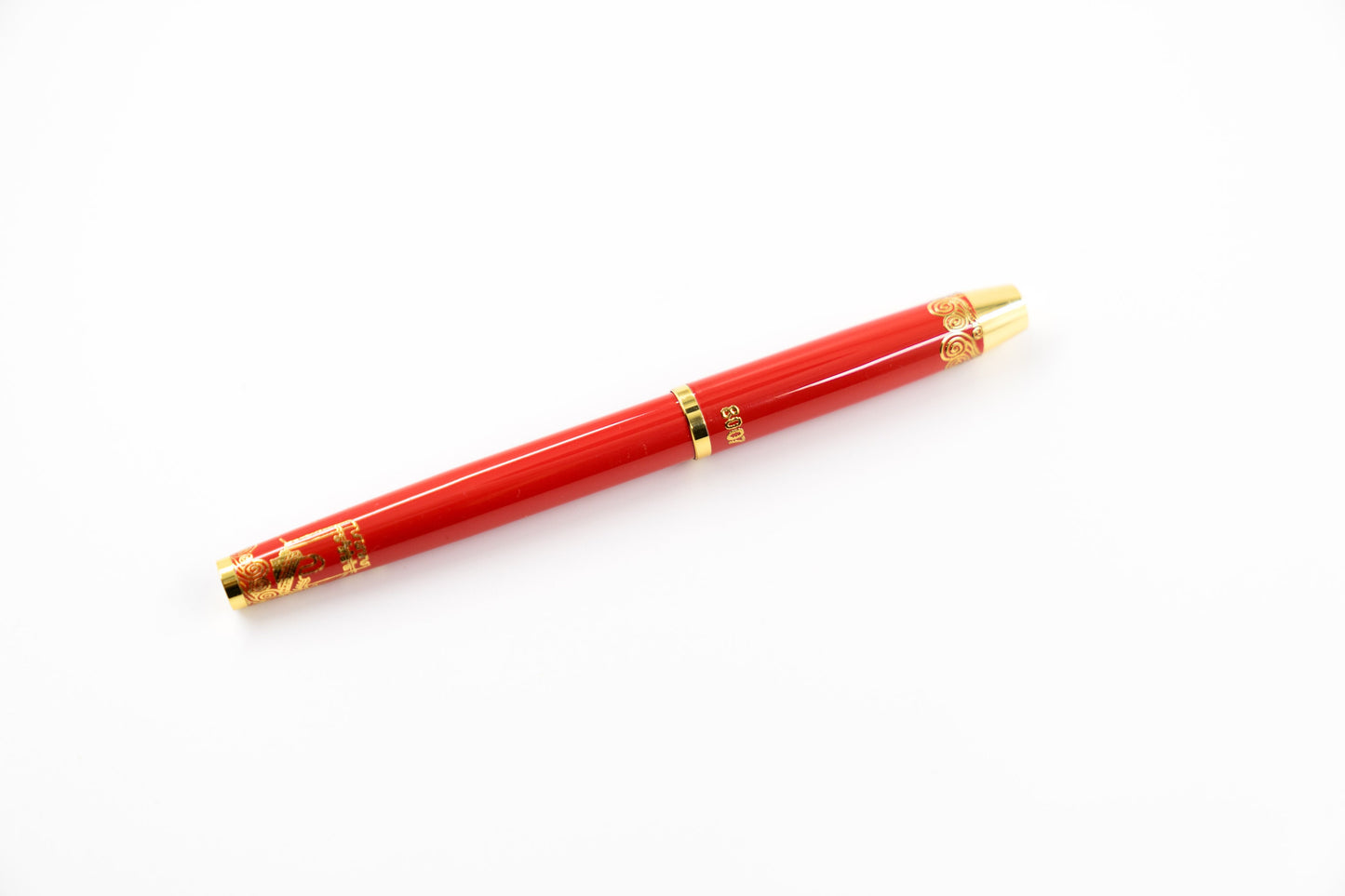 Luxury Chinese Fountain Pen - Red Gold Metal Calligraphy Instrument