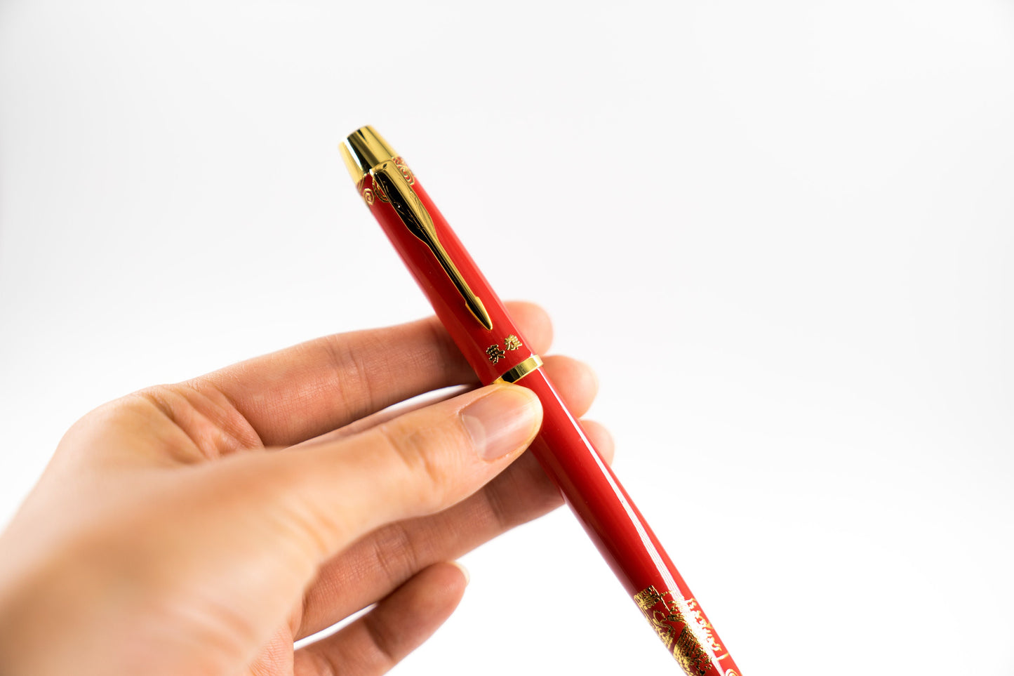 Luxury Chinese Fountain Pen - Red Gold Metal Calligraphy Instrument