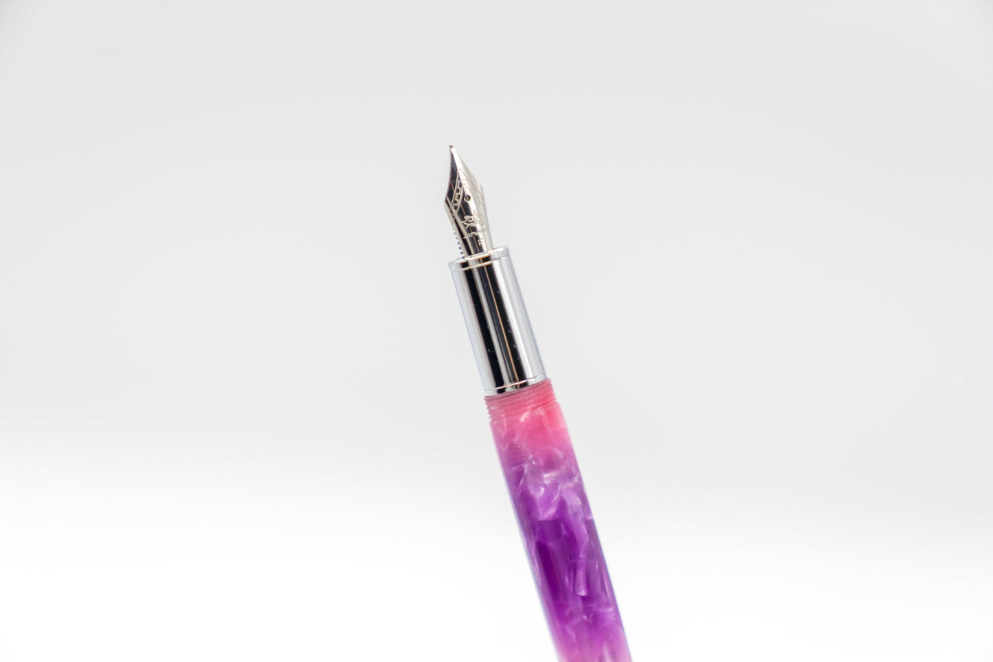 Marble Acrylic Fountain Pen - Cute Pink Purple Calligraphy Design