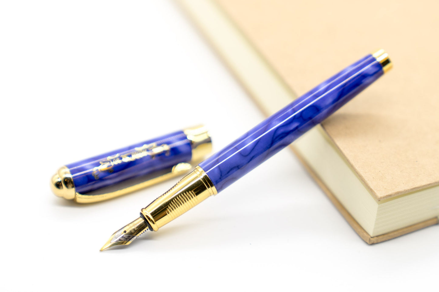 Marble Purple Fountain Pen - Refillable Calligraphy Writing Instrument Perfect Mothers Day Gift