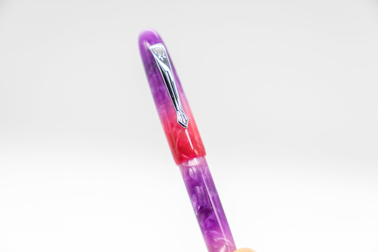 Marble Acrylic Fountain Pen - Cute Pink Purple Calligraphy Design