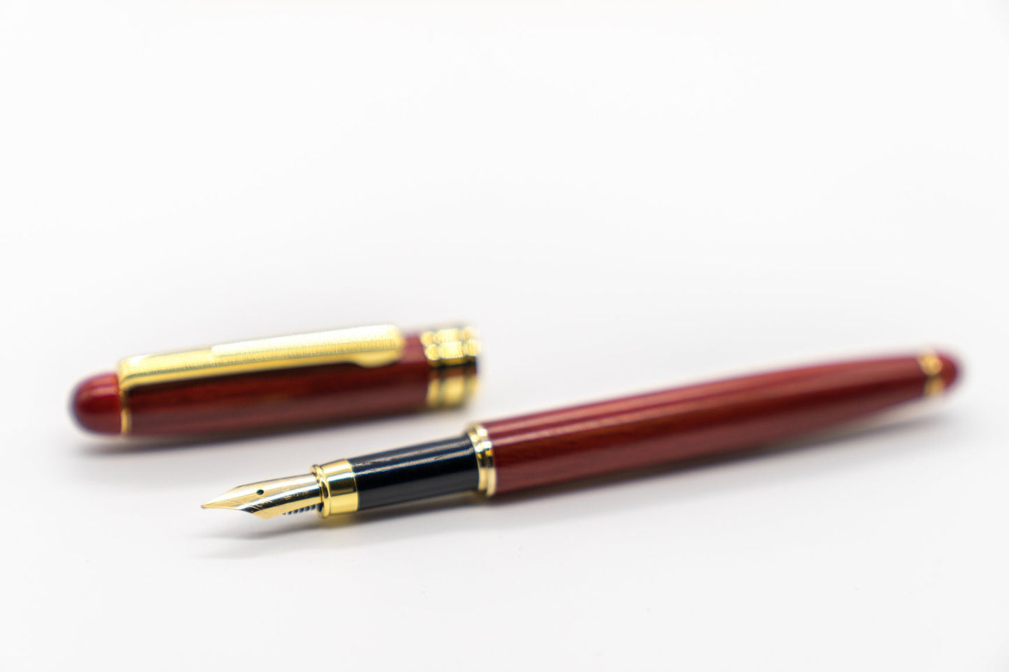 Red Wooden Fountain Pen - Mahogany Calligraphy Pen for Writers Gift for Father-in-Law New Job Wedding