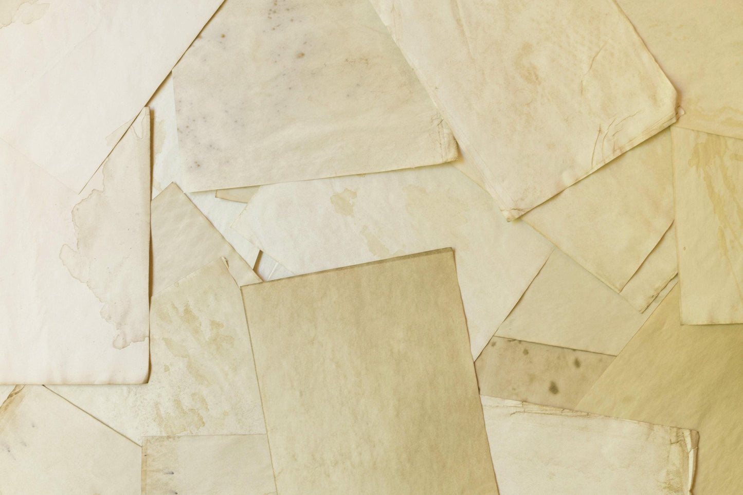 Artisanal Grungy Coffee Dyed Paper Sheets - Grungy Stained Ephemera for Junk Journals and Scrapbooking