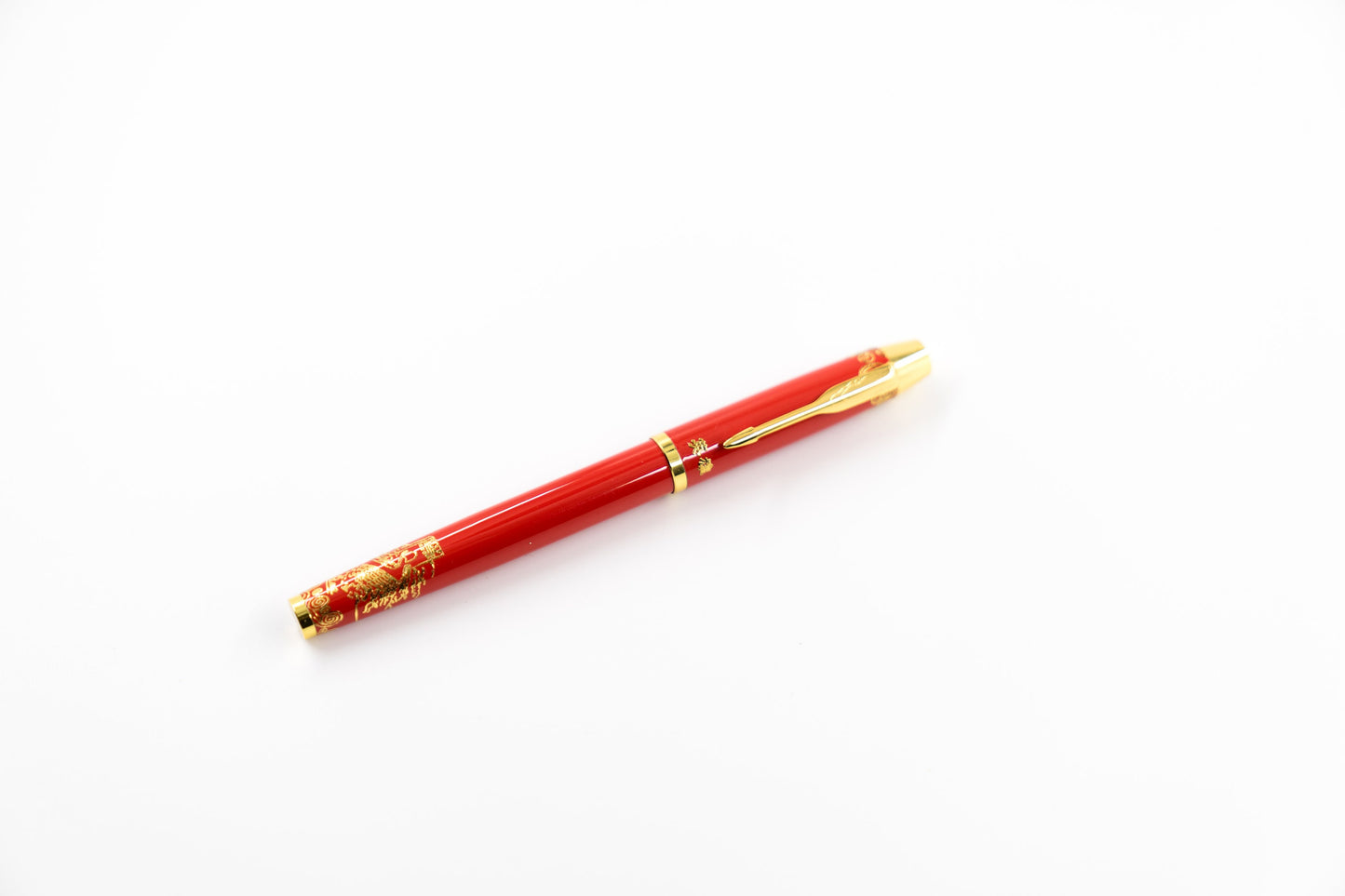 Luxury Chinese Fountain Pen - Red Gold Metal Calligraphy Instrument