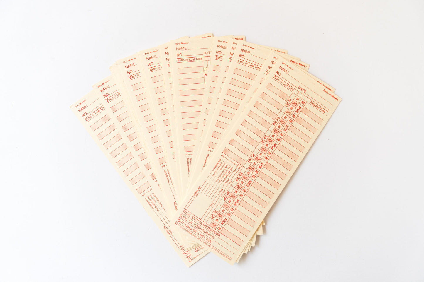 Vintage Manila Time Cards - Bi-Weekly Paper Ephemera for Junk Journals Crafting