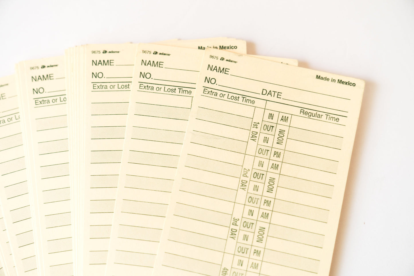 Vintage Manila Time Cards - Bi-Weekly Paper Ephemera for Junk Journals Crafting