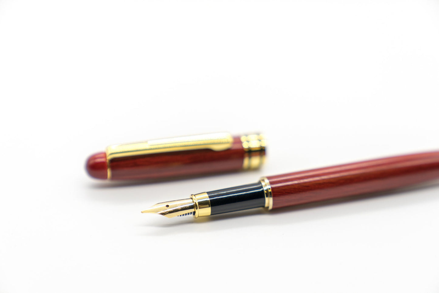 Red Wooden Fountain Pen - Mahogany Calligraphy Pen for Writers Gift for Father-in-Law New Job Wedding