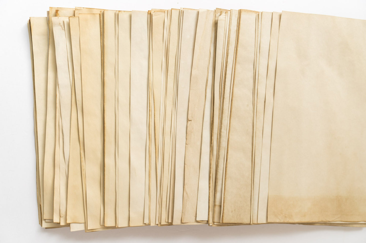Artisanal Grungy Coffee Dyed Paper Sheets - Grungy Stained Ephemera for Junk Journals and Scrapbooking