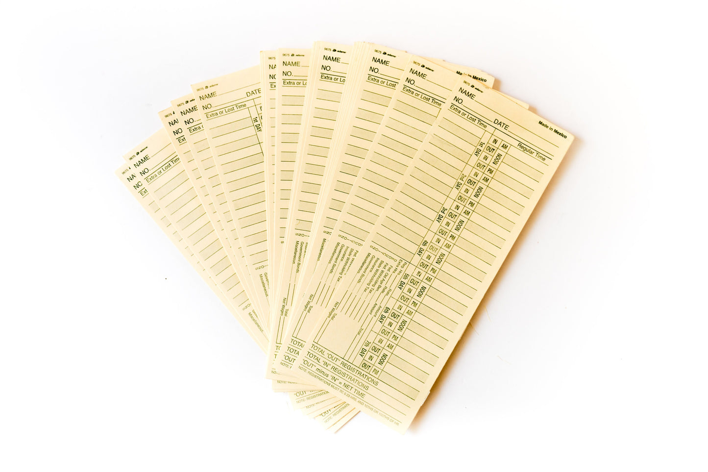 Vintage Manila Time Cards - Bi-Weekly Paper Ephemera for Junk Journals Crafting