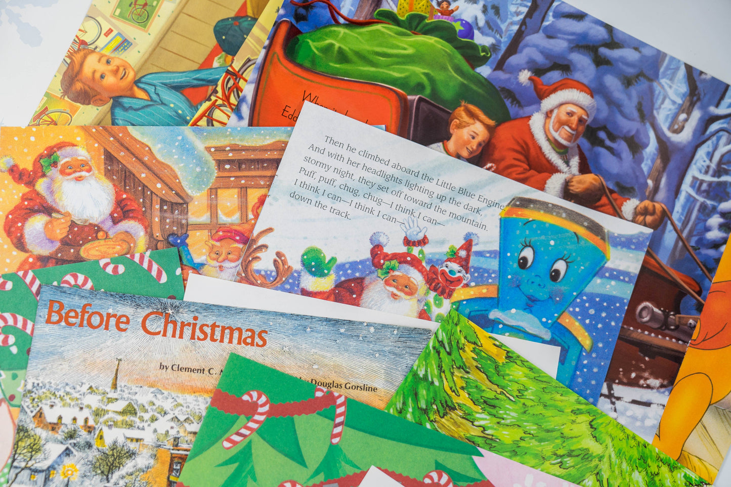 Childrens Christmas Book Pages - 20pc Santa Claus Ephemera for Junk Journals Scrapbooking