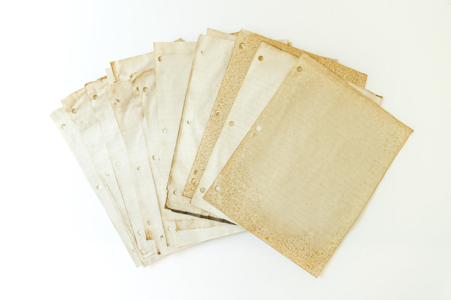 Coffee Dyed Lined Paper - Vintage Scrapbooking Supply