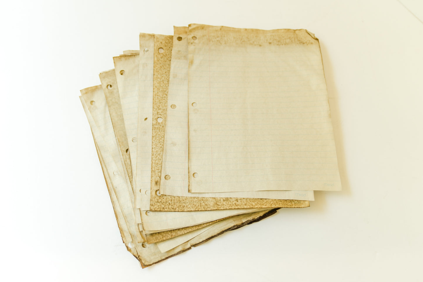 Coffee Dyed Lined Paper - Vintage Scrapbooking Supply