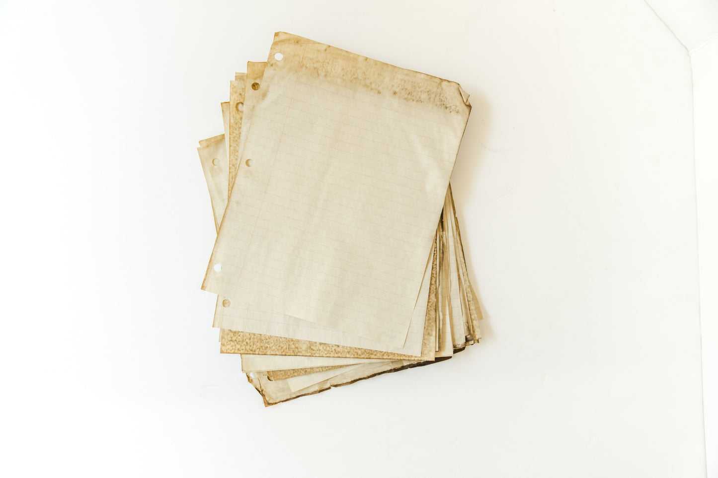 Coffee Dyed Lined Paper - Vintage Scrapbooking Supply