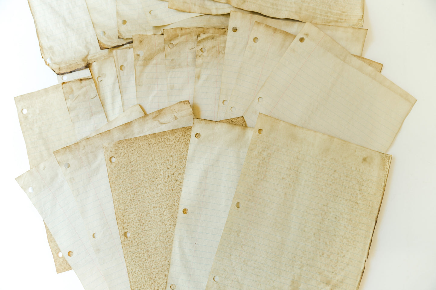 Coffee Dyed Lined Paper - Vintage Scrapbooking Supply