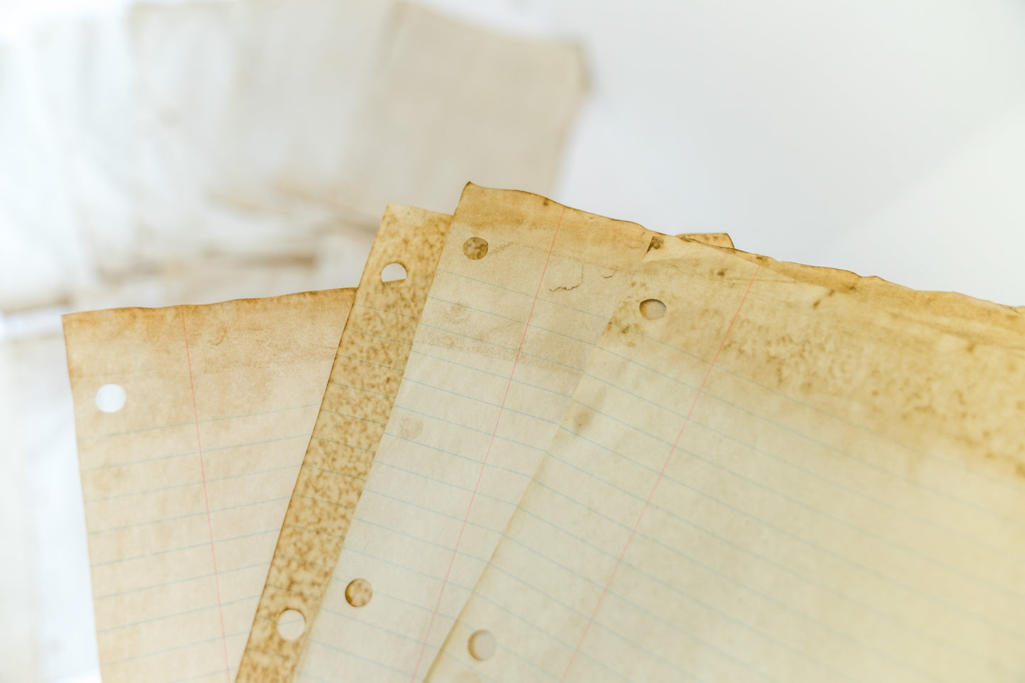 Coffee Dyed Lined Paper - Vintage Scrapbooking Supply