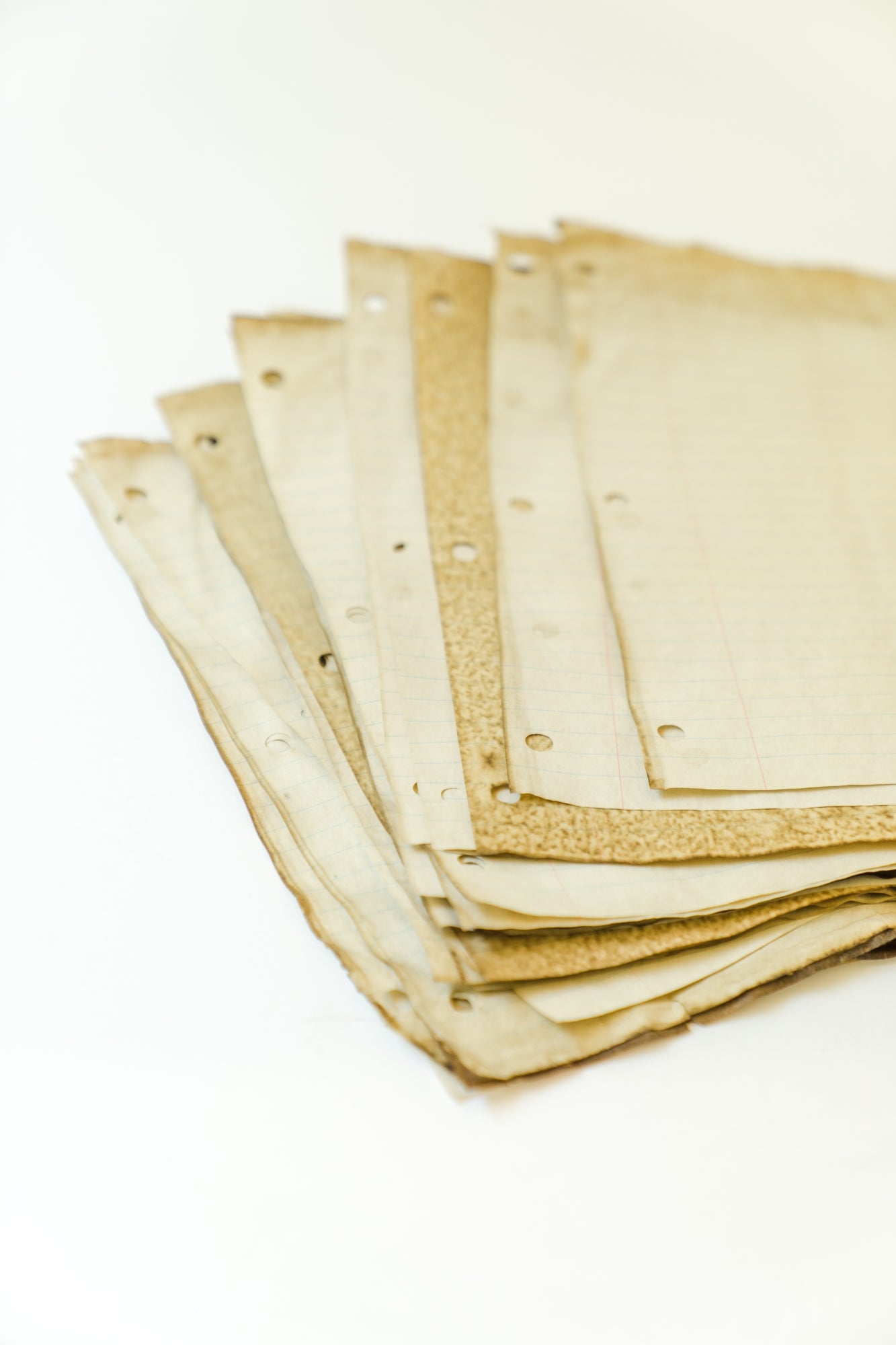 Coffee Dyed Lined Paper - Vintage Scrapbooking Supply
