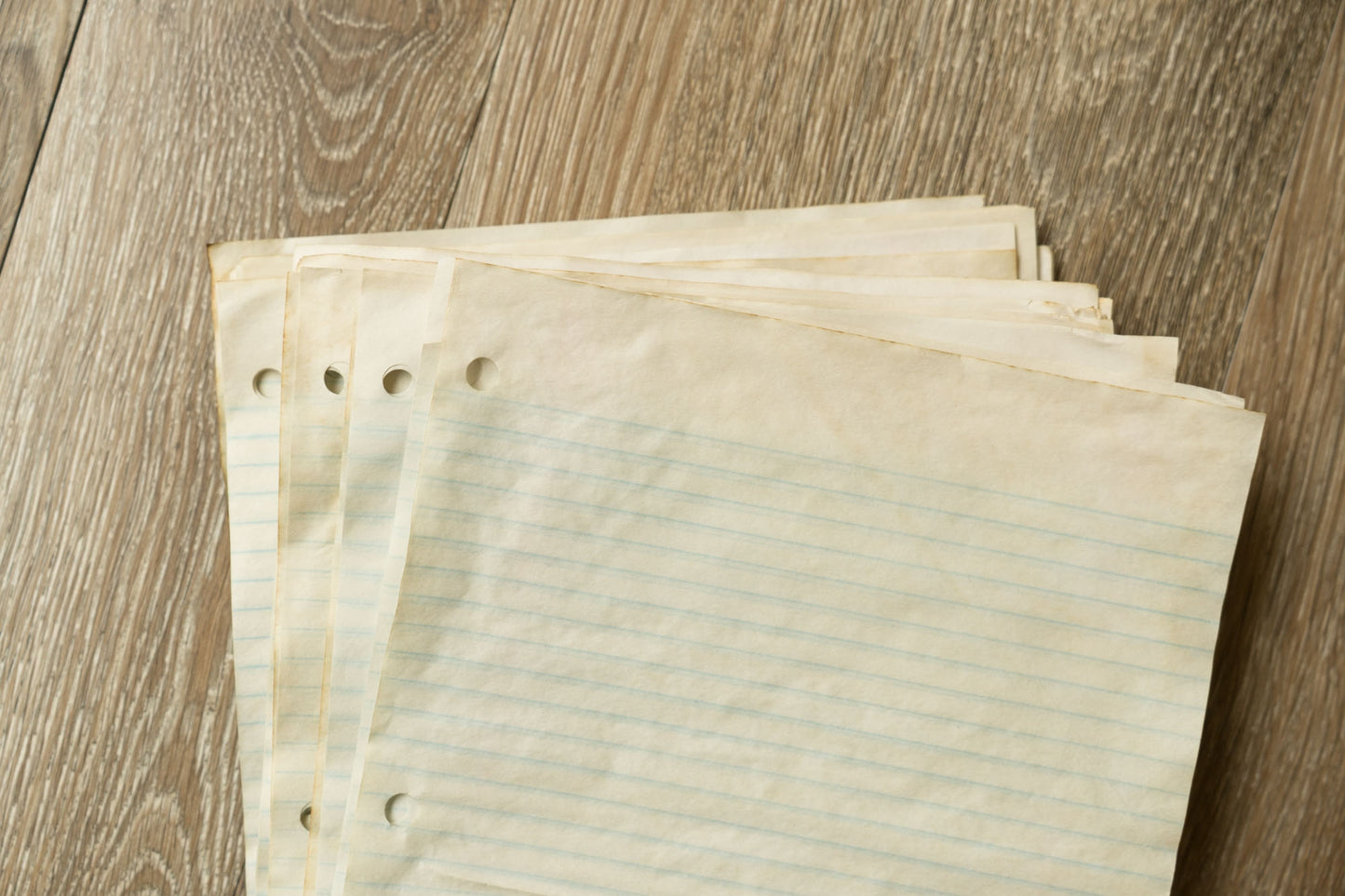 Detailed photo of Lined Coffee Dyed Lined paper Flat Lay on a wooden table