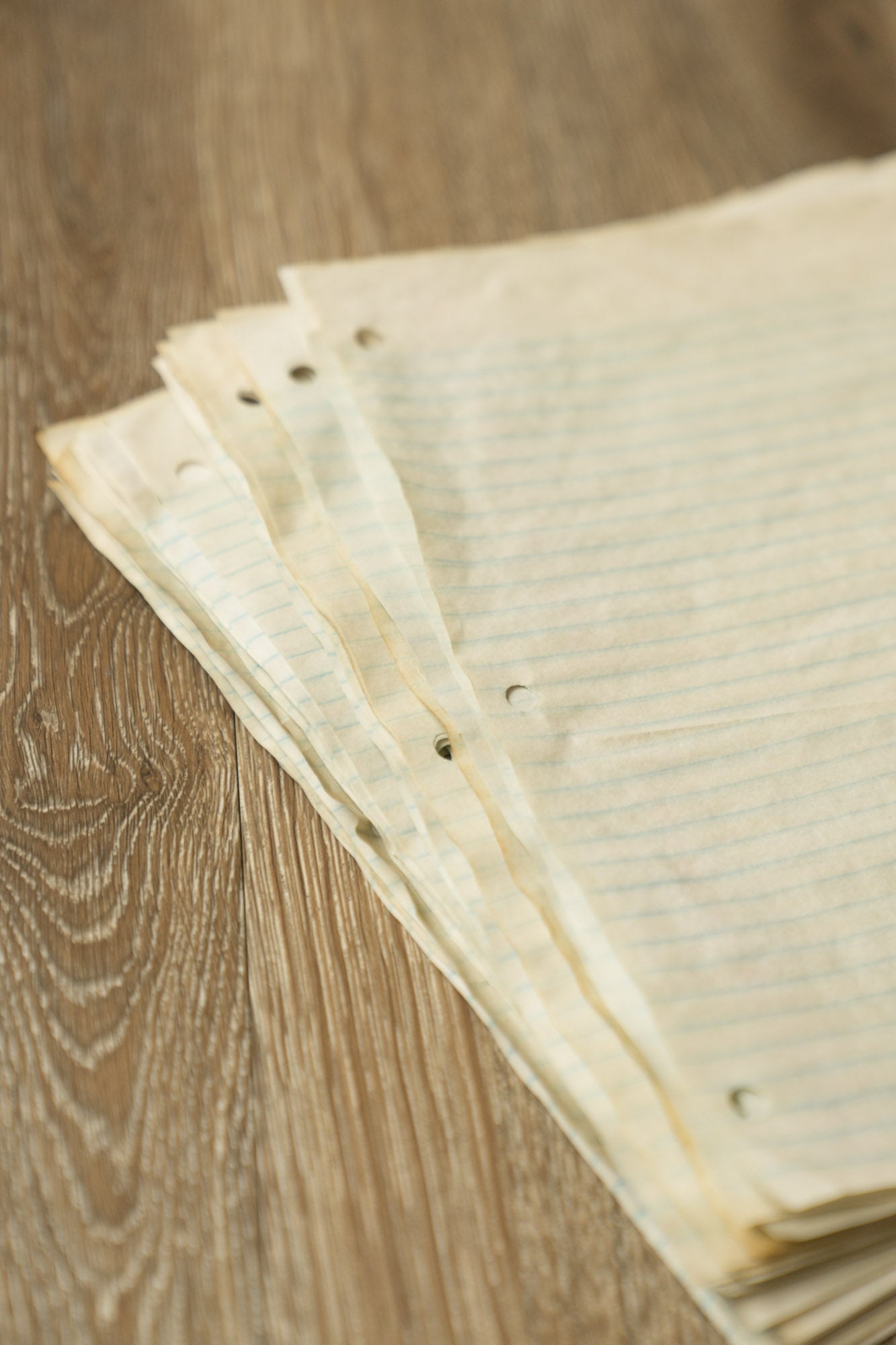 Detailed photo of Lined Coffee Dyed Lined paper Flat Lay on a wooden table