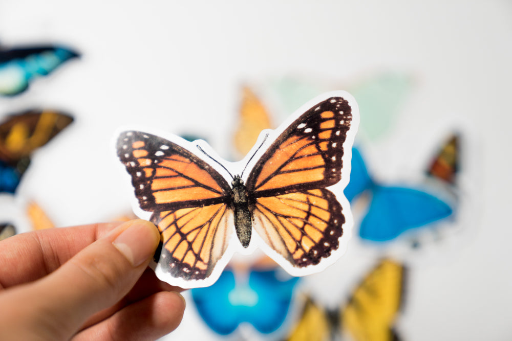 Vintage Butterfly Sticker Pack - 14 Cute Floral Stickers