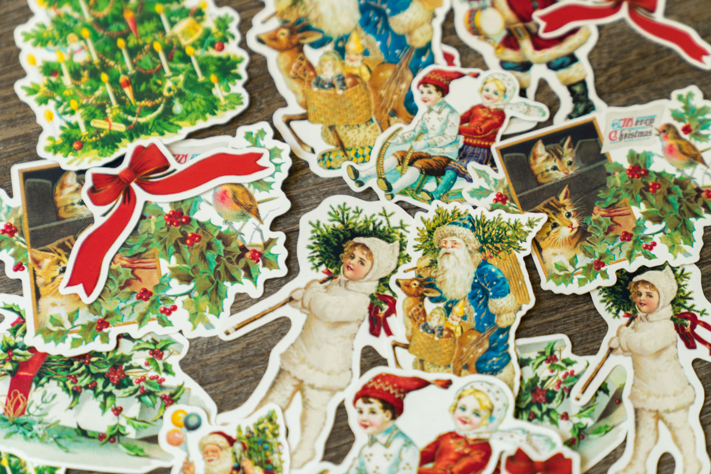 Vintage Christmas Die Cuts - Retro Holiday Decorations