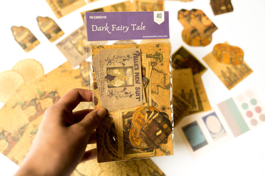 Vintage Halloween Ephemera Pack - 40 pc Travel  Map Collage Kit