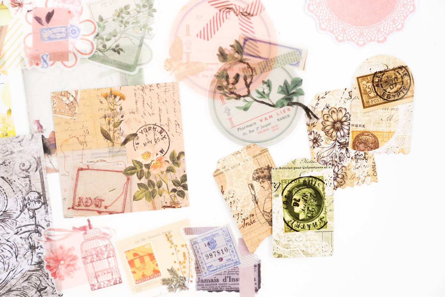 Vintage Summer Botanical Ephemera Pack - Junk Journal Kit