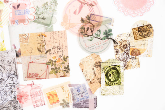 Vintage Summer Botanical Ephemera Pack - Junk Journal Kit