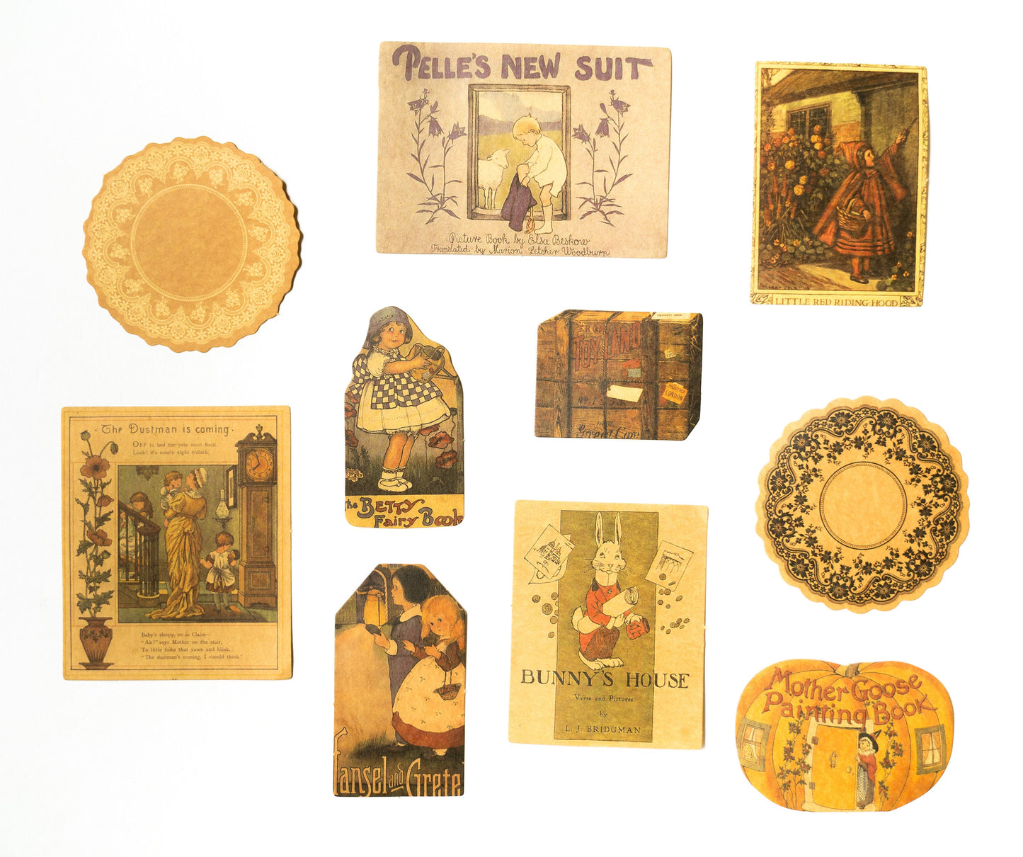 Vintage Halloween Ephemera Pack - 40 pc Travel  Map Collage Kit