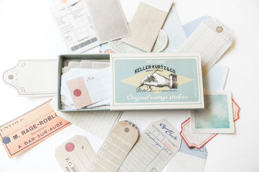 Vintage Happy Mail Stickers - Scrapbooking Junk Journal  Stationery Pack