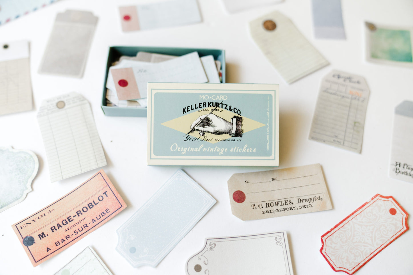 Vintage Happy Mail Stickers - Scrapbooking Junk Journal  Stationery Pack