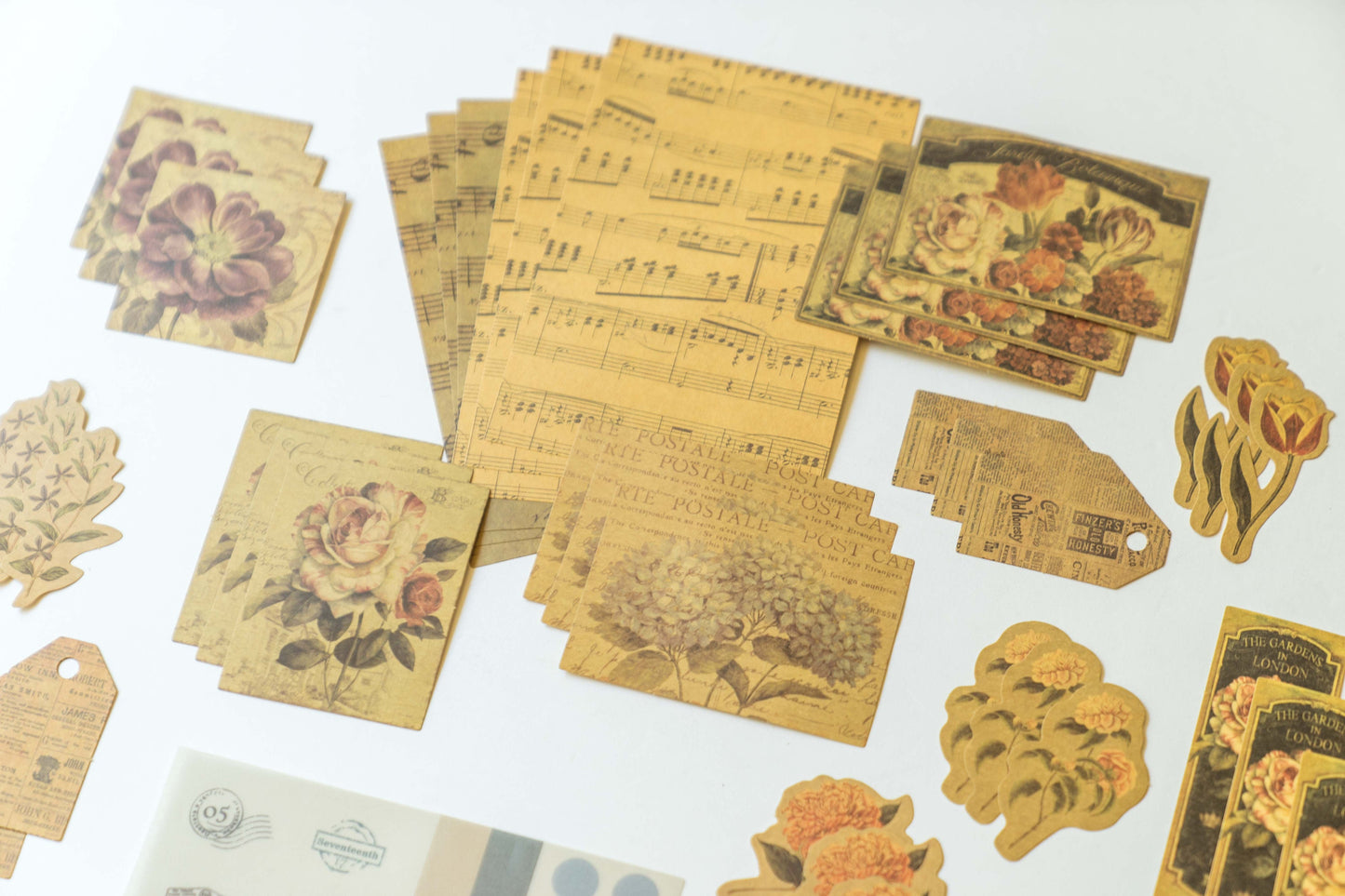 Vintage Flower Ephemera Pack - 40 pcs Botanical Collage  Junk Journal Kit