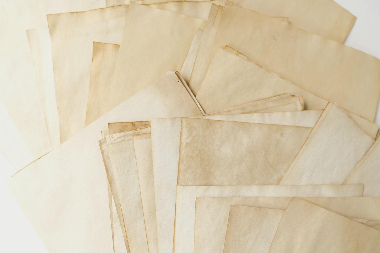 Coffee Dyed Paper Sheets - Grungy Stained Ephemera for Junk Journals and Scrapbooking