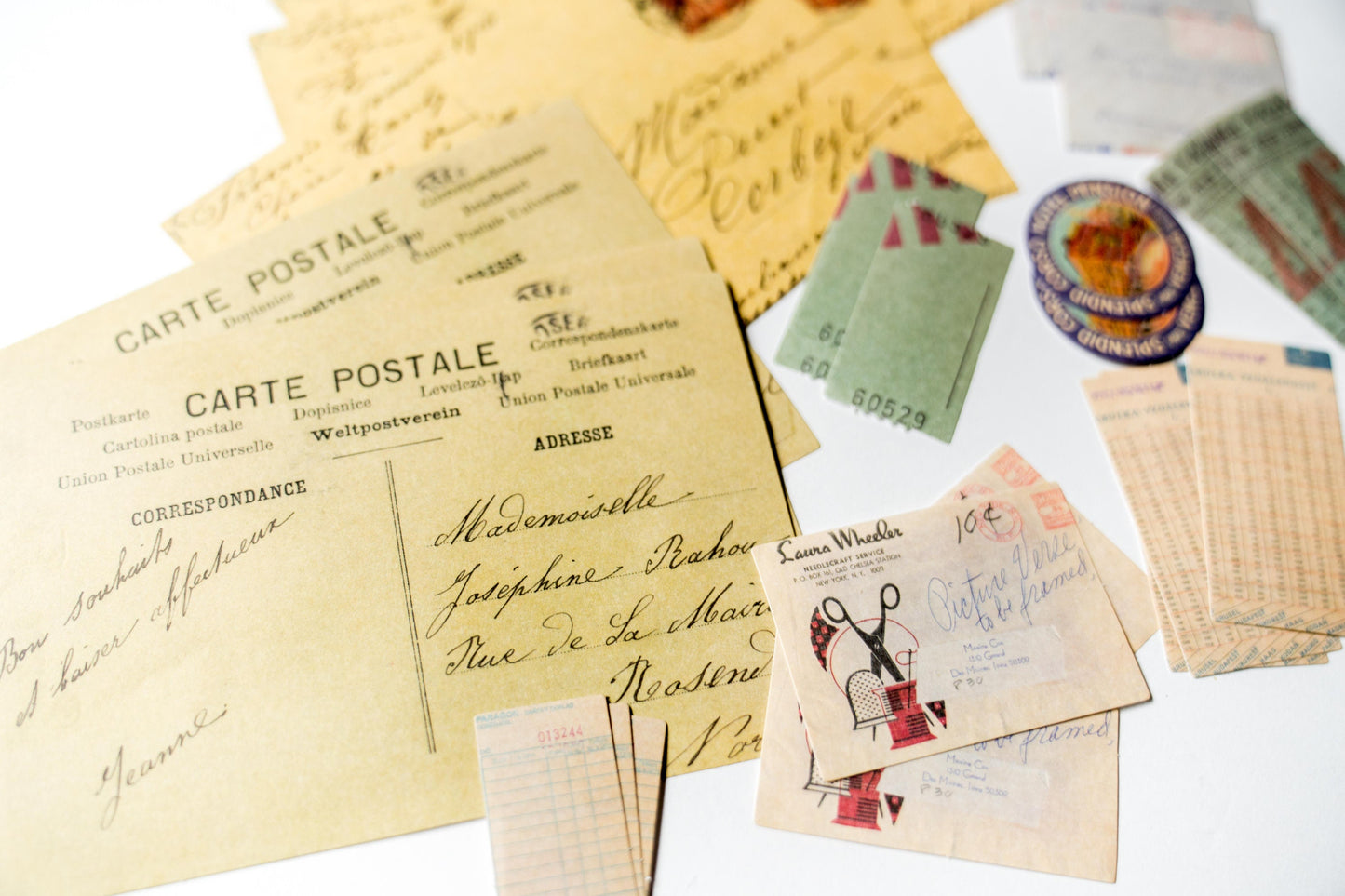 Vintage Ephemera Pack - 40 pc Junk Journal  Collage Kit